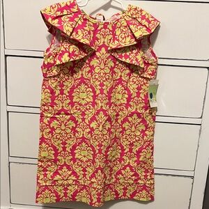 Pink and Green Sleeveless Dress